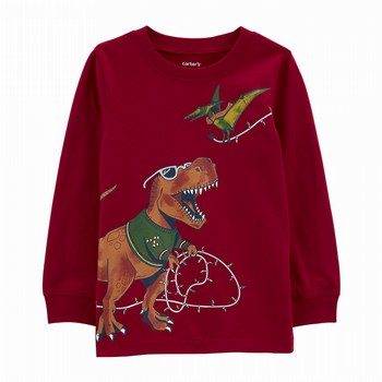 Dinosaur Christmas Jersey Tee