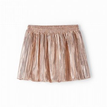 Metallic Pleated Skirt