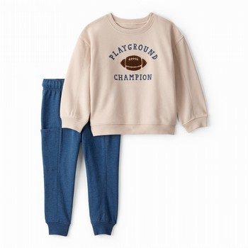 DayDream Fleece Football Long-Sleeve Tee & Pant Set
