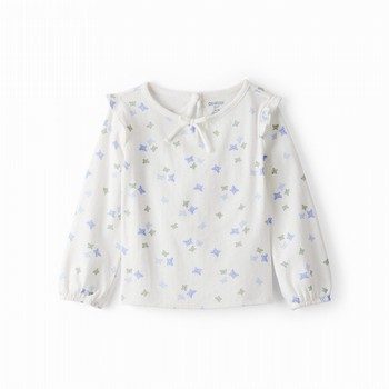 Butterfly Print Long-Sleeve Fashion Top
