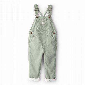 Butterfly-Lined Canvas Overalls