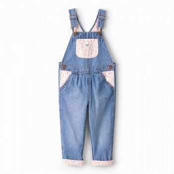 Floral Patchwork Denim Overalls