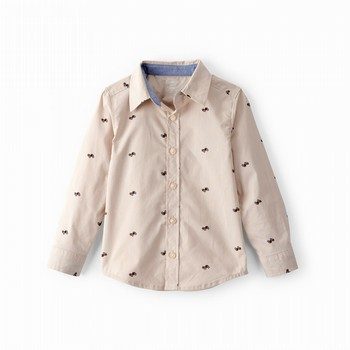 Race Car Print Long-Sleeve Button-Down Shirt