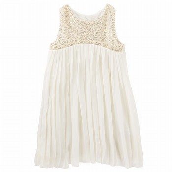 Pleated Sparkle Chiffon Dress