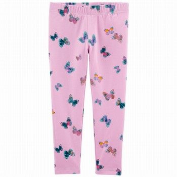 Butterfly Print Leggings - Photo color / 1-2Y