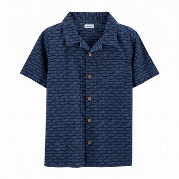 Fish Button-Front Shirt