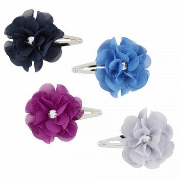 Rhinstone Flower Clips