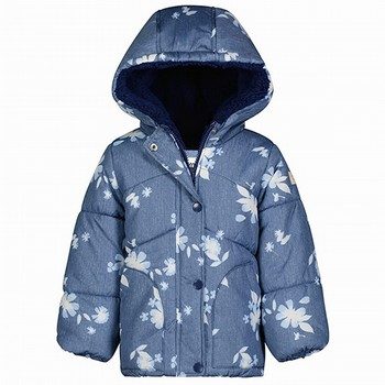 Floral Fleece Lined Insulated Puffer