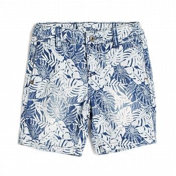 Palm Print Denim Short