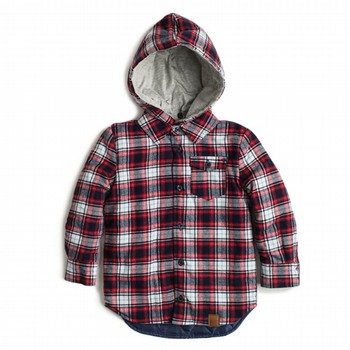 Check Shirt Padded Hoodie