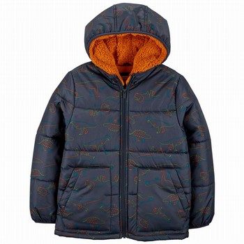New OshKosh B'Gosh Toddler Hooded Winter Puffy Orange Coat Retail $70 24M Month 
