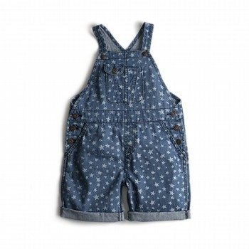 Star Print Denim Overall